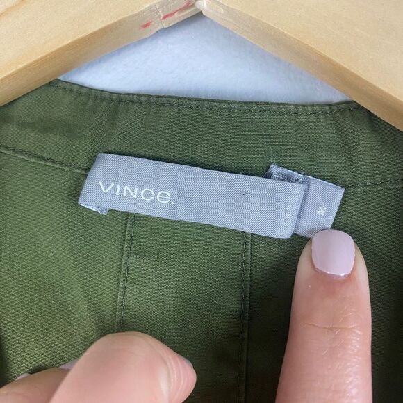 VINCE Cedar Green Rope Belted Cutout Back Utility Midi Dress - Picture 11 of 16